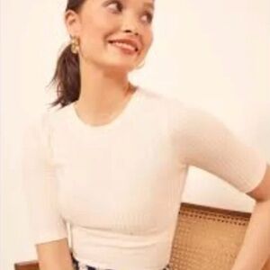 Reformation Ribbed Crew Tee size S